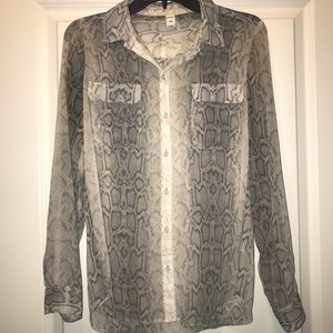 Old Navy Snake Print Button Down